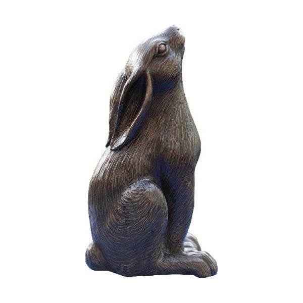 Hare Moon Gazing Bronze Sculpture 6 1/2" high