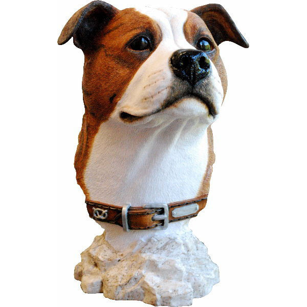 Staffordshire Bull Terrier Bust Sculpture Brindle