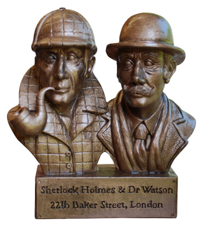 Sherlock Holmes & Dr Watson Hand Painted Bronze Finish