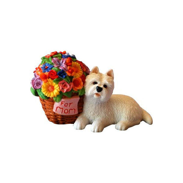 For Mom Westie Pup and Flowers Figurine Gift