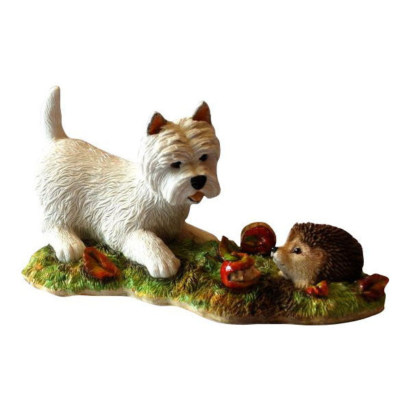 Westie and Hedgehog figurine Gift