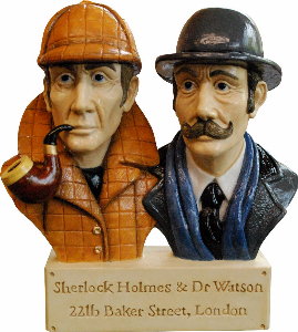 Sherlock Holmes & Dr Watson Hand Painted Bust