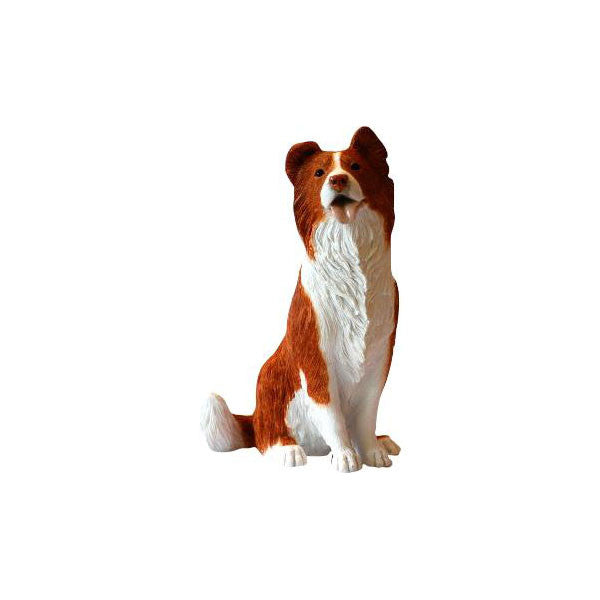 Tan coloured Border Collie sitting sculpture