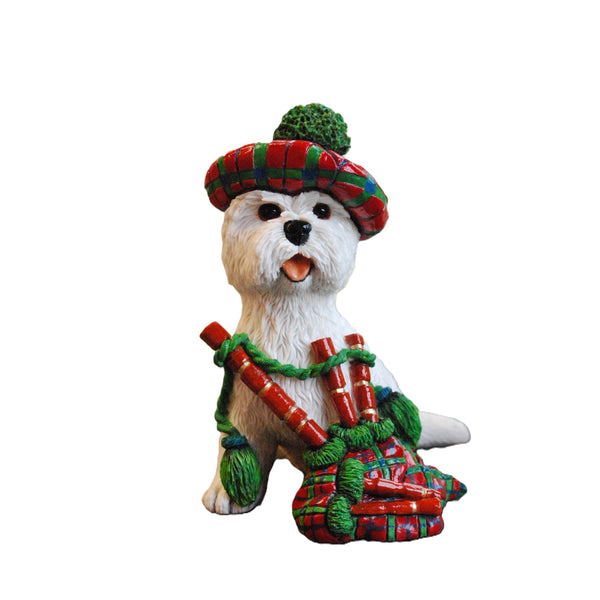 Scottish Westie Bagpipe Player Figurine