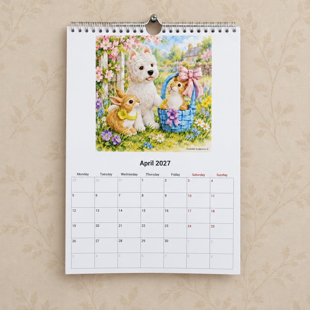 Westie Calendar 2027, A4 Wall Calendar, Watercolour Style Westie Illus ...