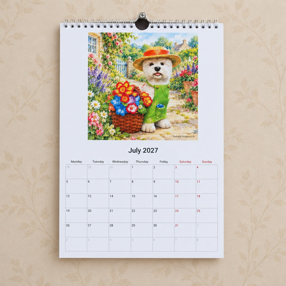 Westie Calendar 2027, A4 Wall Calendar, Watercolour Style Westie Illus ...