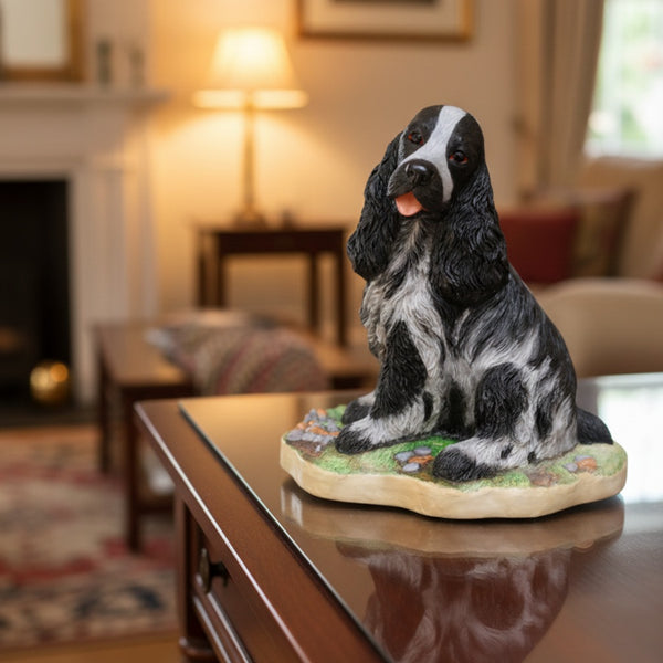 Blue Roan Cocker Spaniel Figurine Gift, 5 1/4" high with Fine Detail