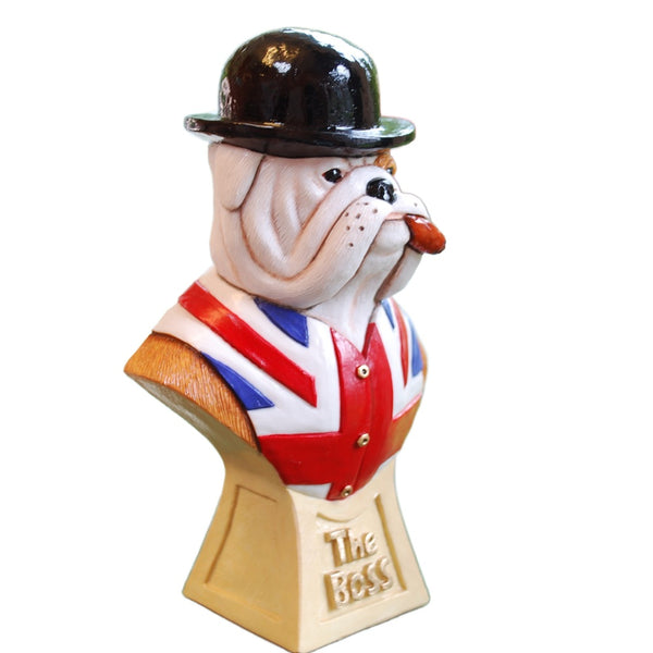 British Bulldog Figurine Gift "The Boss",  Fine Detail, 5 3/4Inch High