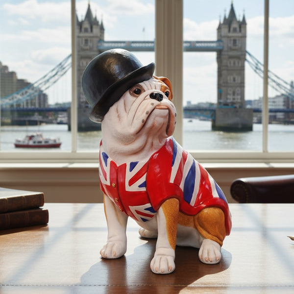 British Bulldog Union Jack Figurine, 5 1/4 inch high