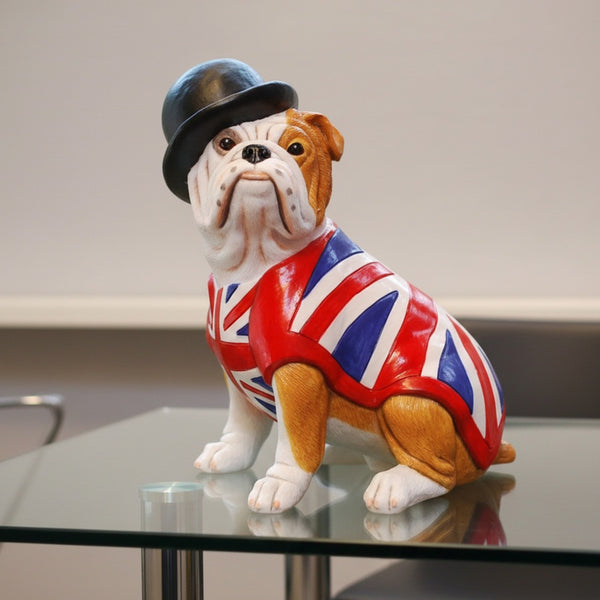 British Bulldog Union Jack Figurine