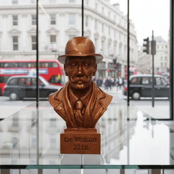 Dr Watson Head Bust, 5.5 Inches Tall, Hand Painted Bronze