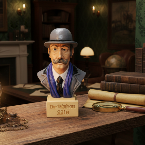 Dr Watson Figurine Bust, Size 5 3/4 inch high, Hand Painted