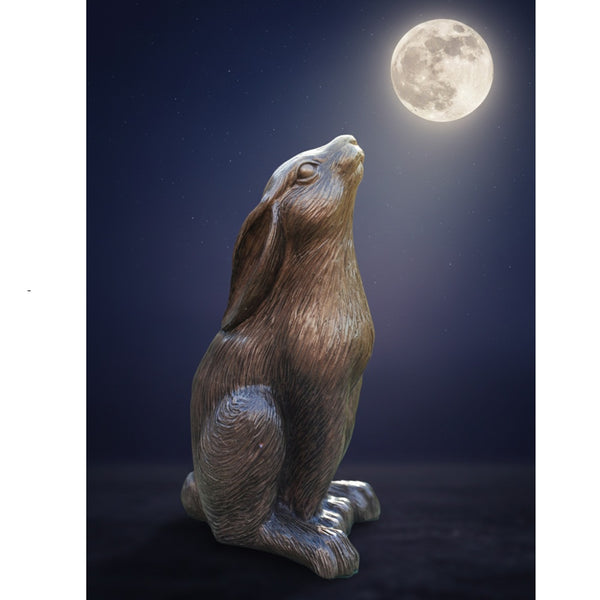 Bronze Hare Moon Gazing - Bronze Finish  - 6 1/2" High