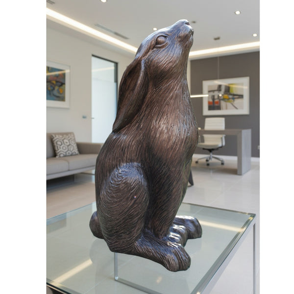 Bronze Hare Moon Gazing - Bronze Finish  - 6 1/2" High