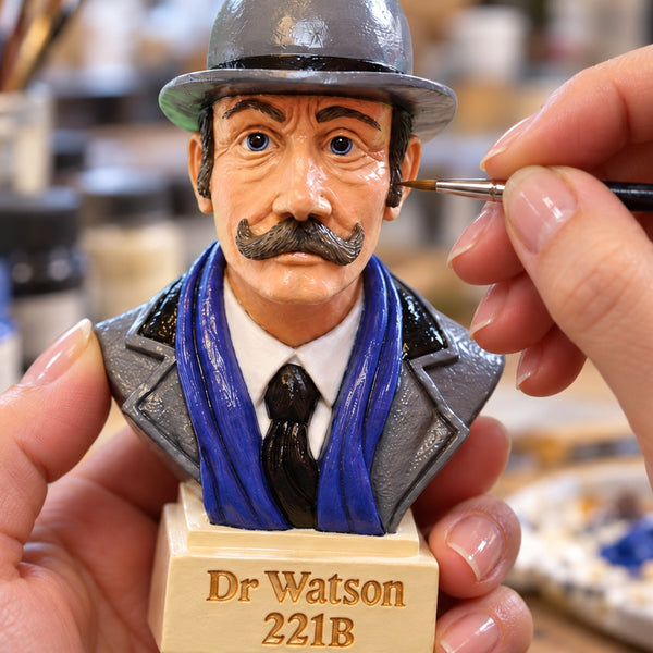 Dr Watson Figurine Bust, Size 5 3/4 inch high, Hand Painted