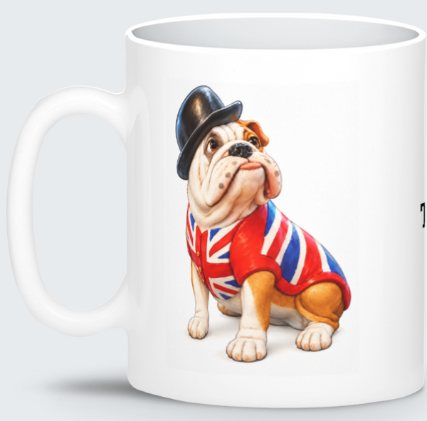 British Bulldog Figurine and Winston Bulldog Mug