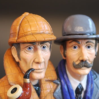 Sherlock Holmes & Dr Watson Figurine Bust - Hand Painted - High Quality - Made In England