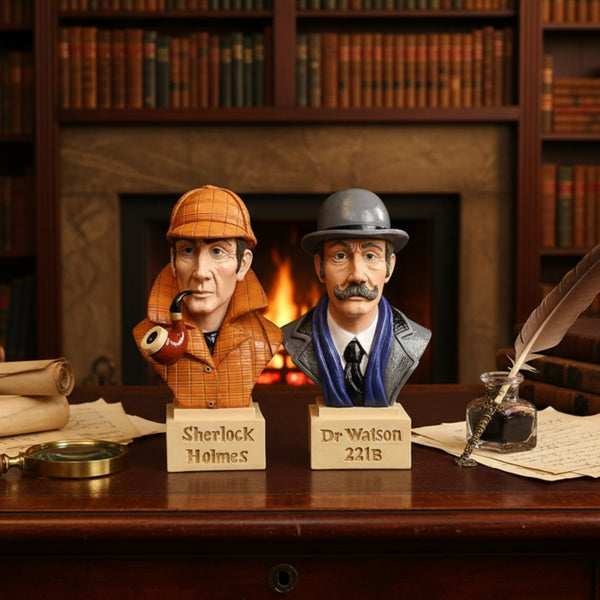 Sherlock Holmes & Dr Watson Pair - Handmade and Painted