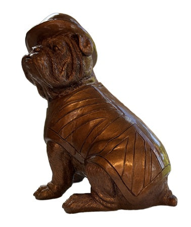 Bronze British Bulldog Bowler Hat & Waistcoat Handpainted