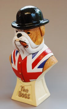 Bulldog Figurine Gift "The Boss" - Handmade and Painted In England - Fine Detail - Size 5 3/4Inch High