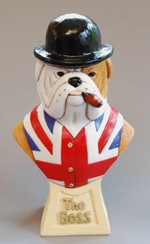 Bulldog Figurine Gift "The Boss" - Handmade and Painted In England - Fine Detail - Size 5 3/4Inch High