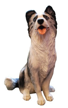 Blue Merle Border Collie Sculpture  - 6 Inch High - Border Collie Figurine