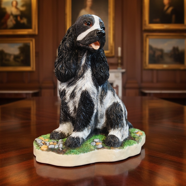 Blue Roan Cocker Spaniel Figurine Gift, 5 1/4" high with Fine Detail