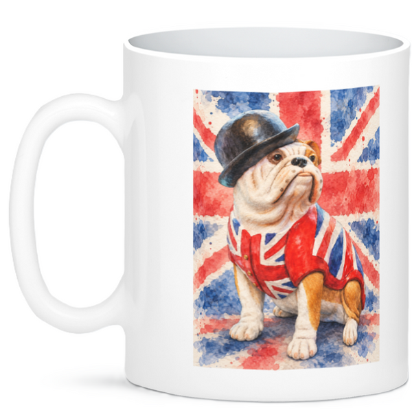 British Bulldog Figurine and Ceramic Bulldog Mug - Gift Set
