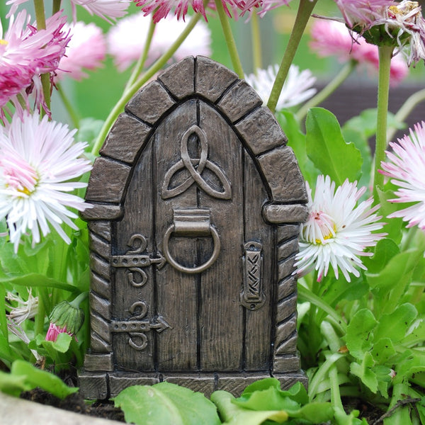 Celtic Fairy Door, Bronze Finish, Size 10cm high. An ancient symbol of love, For Indoors or the Garden