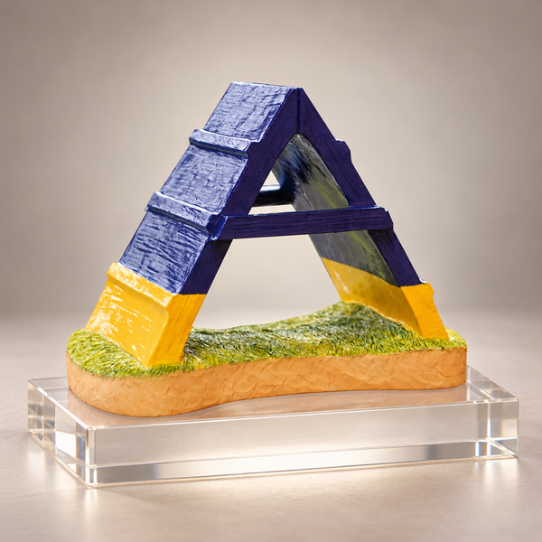 A Frame Dog Agility Trophy Blue & Yellow
