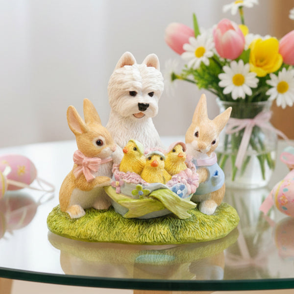 Easter Westie Pup and Easter Rabbits