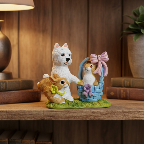 Easter Westie and Bunnies