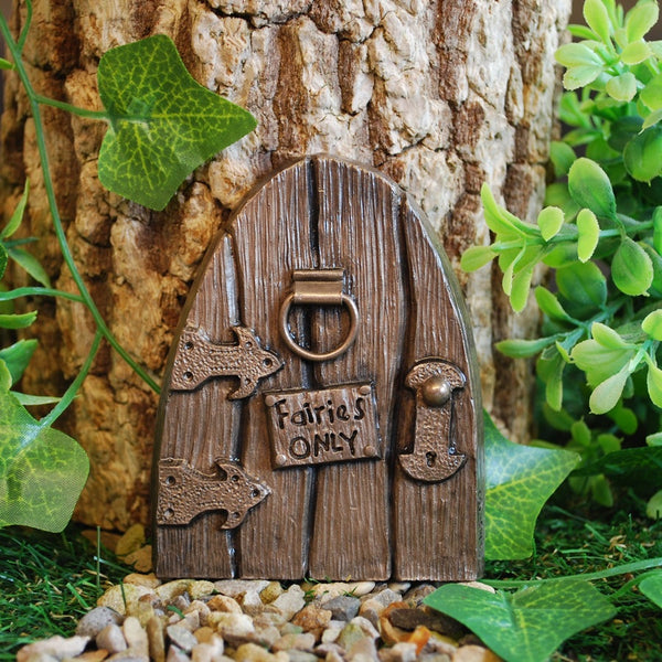 Fairies Only Fairy Door In Bronze - Size 8.5cm x 7cm - Handcrafted - Made In England