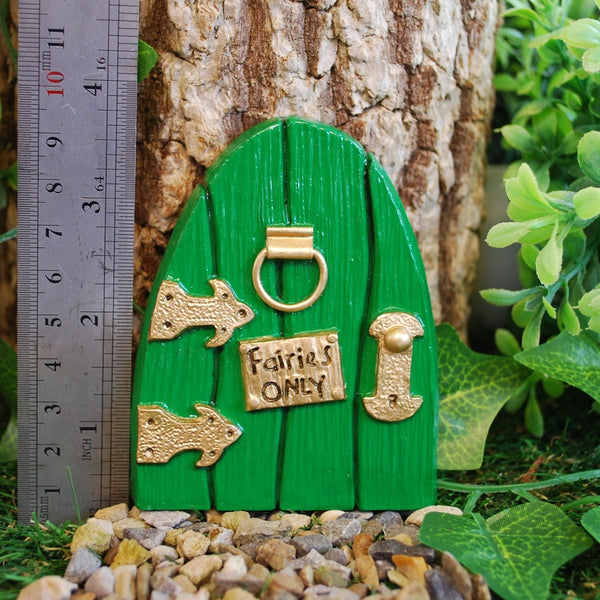 Fairies Only Fairy Door, Painted Green, Indoor or Out