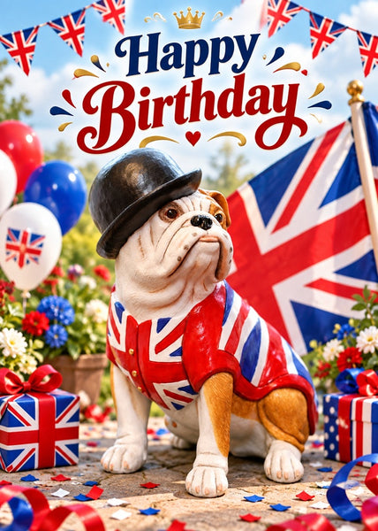 British Bulldog Happy Birthday Card - Available soon