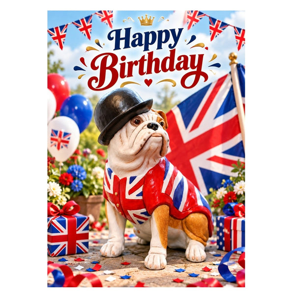 British Bulldog Birthday Card – A Brilliantly British Birthday Greeting!