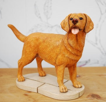 Red Fox Labrador Retriever Ornament Figurine | Fine Detail | Handmade In England