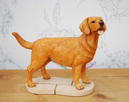 Red Fox Labrador Retriever Ornament Figurine | Fine Detail | Handmade In England