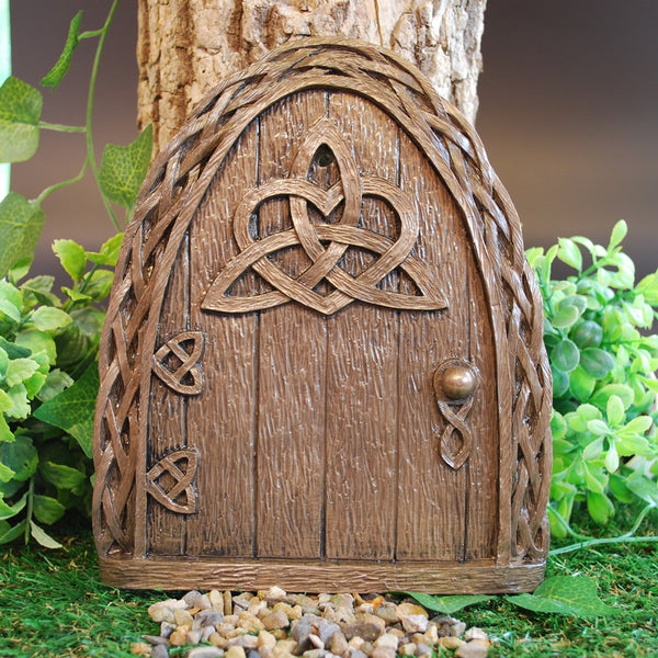 Large Irish Celtic fairy Door In Bronze
