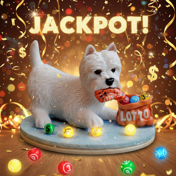 Lucky Lotto Westie Figurine Gift