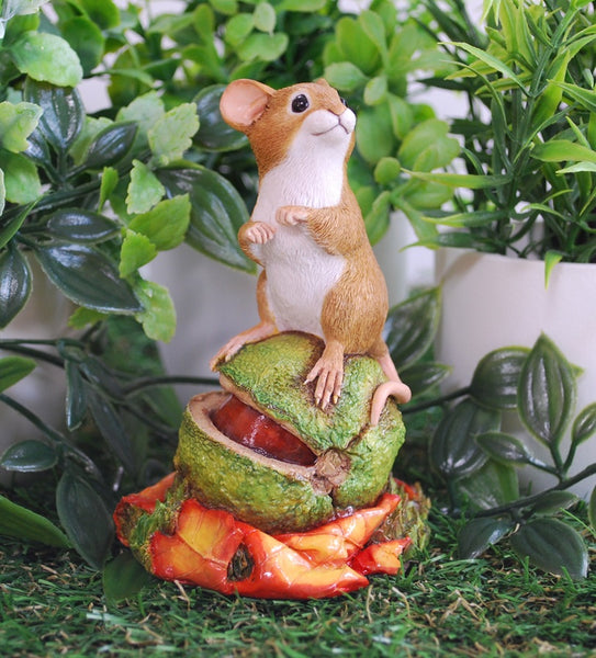 Mouse Figurine on Conker Shell -  Fine Detail - Handmade By Peakdale Sculptures England