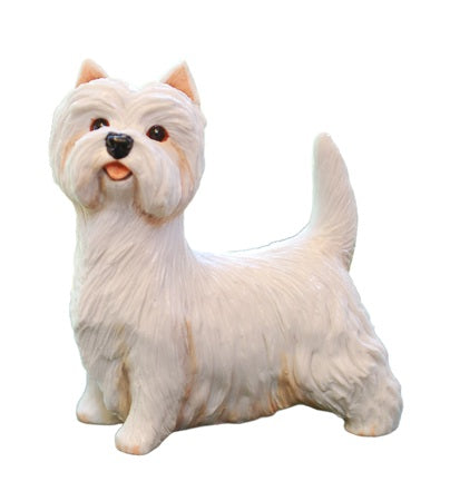 West Highland White Terrier Gift - A Quality Hand Painted Sculpture - Handmade by Peakdale Sculptures, England.