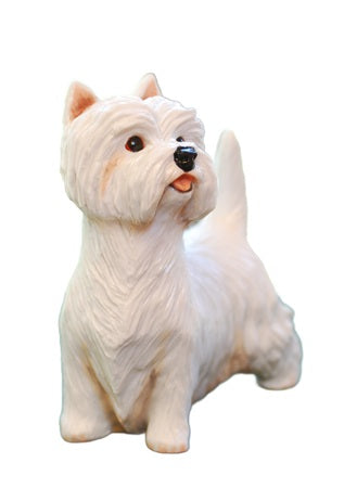 West Highland White Terrier Gift - A Quality Hand Painted Sculpture - Handmade by Peakdale Sculptures, England.