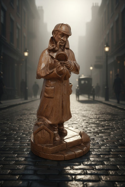 Sherlock Holmes Statue, 6.5 inch Tall, Hand Painted Bronze Finish