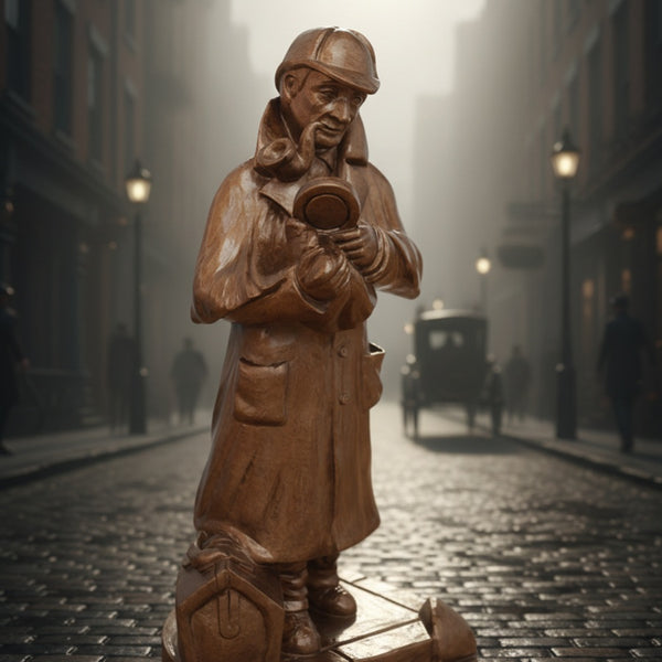 Sherlock Holmes Statue, 6.5 inch Tall, Hand Painted Bronze Finish
