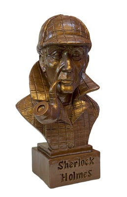 Sherlock Holmes Head Bust - Size 5.5 inches high. Hand painted bronze finish and glossed.