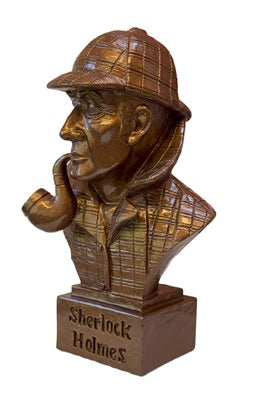 Sherlock Holmes Head Bust - Size 5.5 inches high. Hand painted bronze finish and glossed.