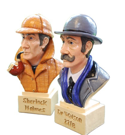 Sherlock Holmes & Dr Watson Single Pairs - Handmade and Painted by Peakdale sculptures, England