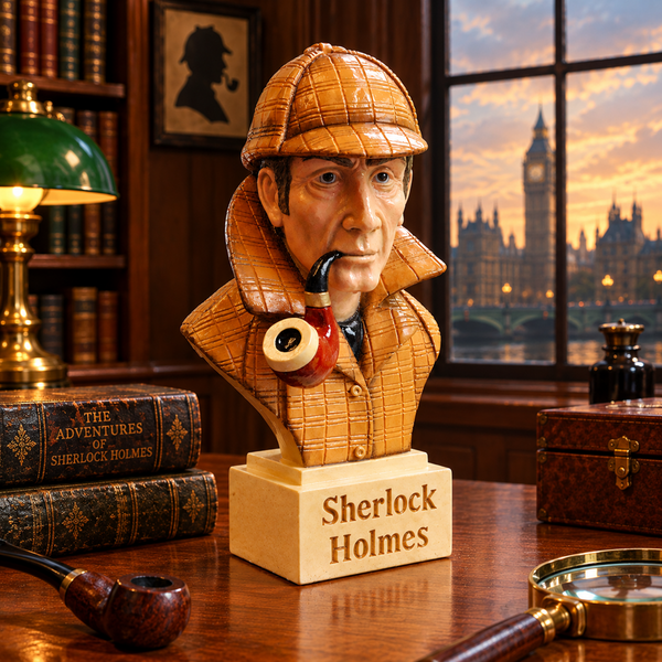Sherlock Holmes Figurine Bust - 5 Inch Tall -  Hand painted