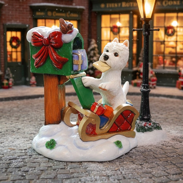Christmas Westie Posting Dear Santa Letter Figurine,